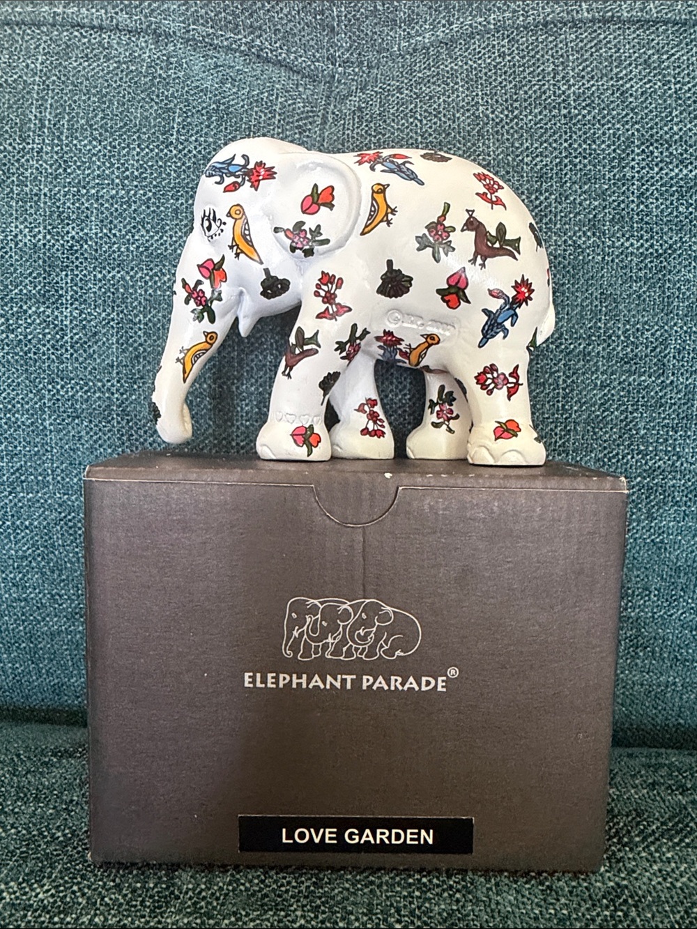 'Love Garden' White Floral Elephant Figurine